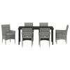 vidaXL Conjunto de Comedor de Jard&iacute;n 7 pcs Gris rat&aacute;n sint&eacute;tico