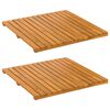 vidaXL Alfombrilla de ba&ntilde;o Marr&oacute;n 50 x 50 cm Madera de Acacia S&oacute;lida