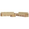 vidaXL Conjunto de sof&aacute;s de exterior 9 uds. y Beige Poli&eacute;ster