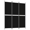 vidaXL Biombo divisor de 3 paneles de tela negro 150x180 cm