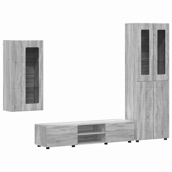 vidaXL Conjunto de mueble de TV con caj&oacute;n FLORIN Gris Sonoma