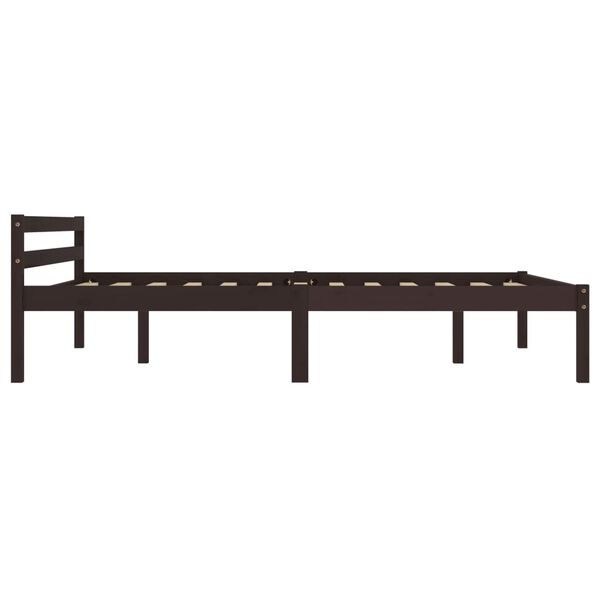 vidaXL Estructura cama sin colchón madera pino marrón oscuro 120x200cm