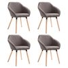 vidaXL Sillas de comedor 4 unidades tela taupe
