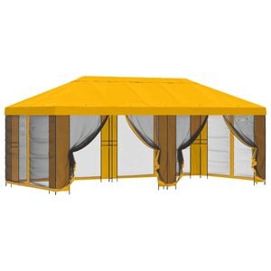 vidaXL Gazebo de jard&iacute;n con paredes laterales 6 x 3 m Amarillo