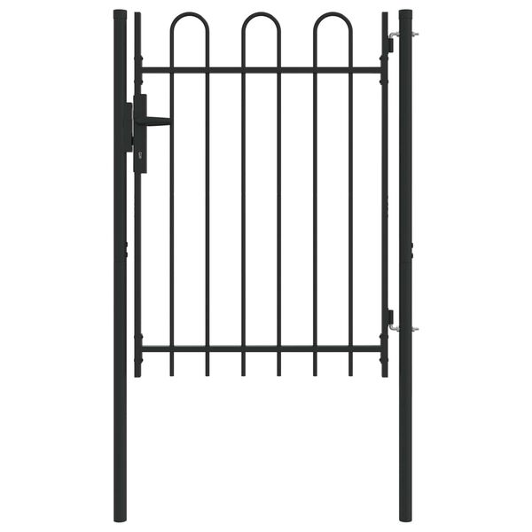 vidaXL Puerta de cerca con cerradura Gris 103 x 175 cm