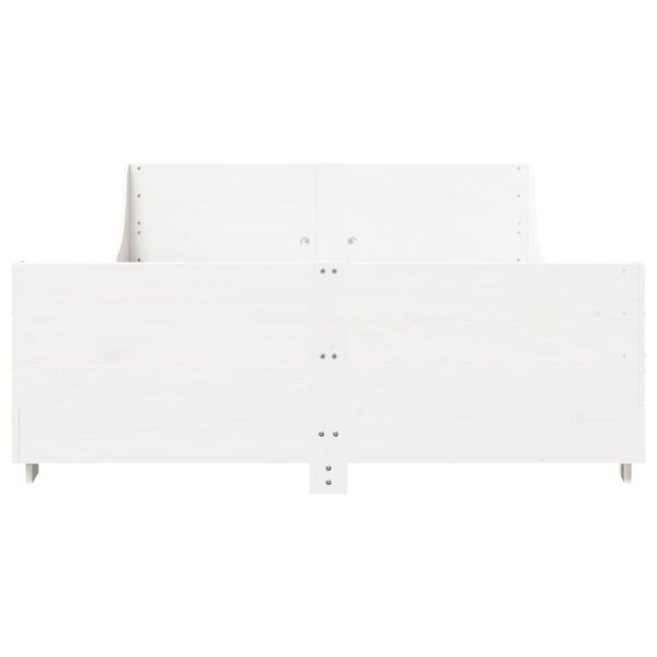 vidaXL Estructura de cama sin colch&oacute;n madera maciza blanca 120x190 cm