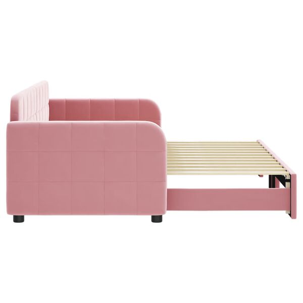 vidaXL Sof&aacute; cama nido terciopelo rosa 80x200 cm