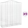 vidaXL Cestas de gaviones 9 uds forma de arco hierro 200x50x220/240 cm