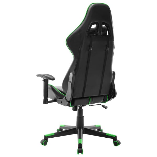 vidaXL Silla de gaming de cuero sint&eacute;tico negro y verde