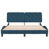 vidaXL Estructura de cama con LED sin colch&oacute;n terciopelo azul 160x200 cm