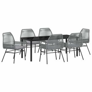 vidaXL Conjunto de Comedor de Jard&iacute;n 7 pcs Gris rat&aacute;n sint&eacute;tico