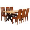 vidaXL Juego de mesas de comedor 7 uds madera maciza de acacia y mango