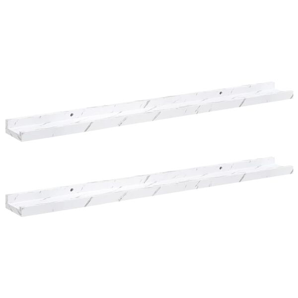 vidaXL Estante de pared con estante 2 pcs M&aacute;rmol 80 x 9 x 3 cm