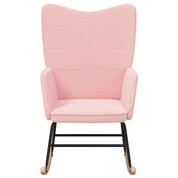 vidaXL Mecedora Rosa Tela Sherpa