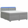 vidaXL Cama con Base Tapizada, Colch&oacute;n y Luz LED Gris Claro Tela