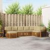 vidaXL Juegos de sof&aacute;s 8 pcs Natural y Beige Madera de Acacia S&oacute;lida