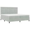 vidaXL Cama Box Spring LED con colch&oacute;n Gris Claro 200 x 200 cm tela