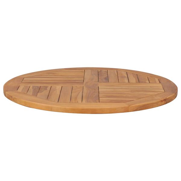 vidaXL Superficie de mesa redonda madera maciza de teca 2,5 cm 80 cm