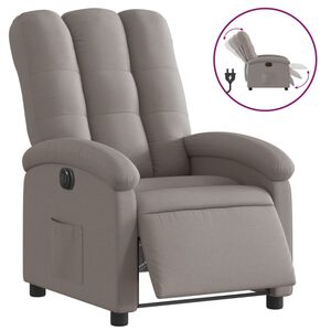 vidaXL Sill&oacute;n reclinable el&eacute;ctrico tela gris taup&eacute;