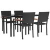 vidaXL Juego de comedor de jardín 5 piezas ratán sintético negro