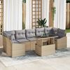 vidaXL Conjunto de sofá de jardín 8 pcs Beige Poliratán