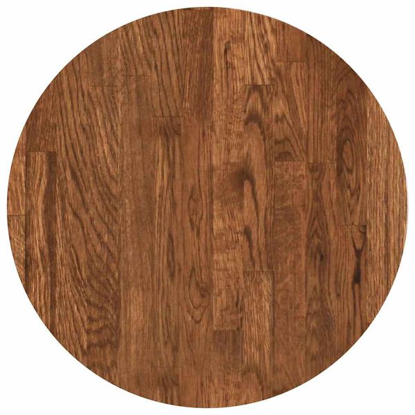 vidaXL Encimera Marrón oscuro Ø 40 x 2.5 cm Madera de roble sólida