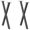 vidaXL Patas para mesa de comedor en forma de X (2 unidades), antracita, 57 x (72-73) cm, acero