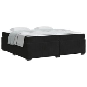 vidaXL Estructura de cama con colch&oacute;n Negro 200 x 200 cm tela