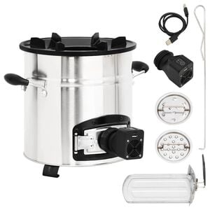 vidaXL Cocina le&ntilde;a ventilador USB acero inoxidable plata 35,5x26x28 cm