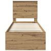 vidaXL Estructura de cama con cabecera Roble Artesanal 75 x 190 cm