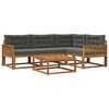 vidaXL Conjunto de sof&aacute;s de exterior 5 pcs Natural y Antracita