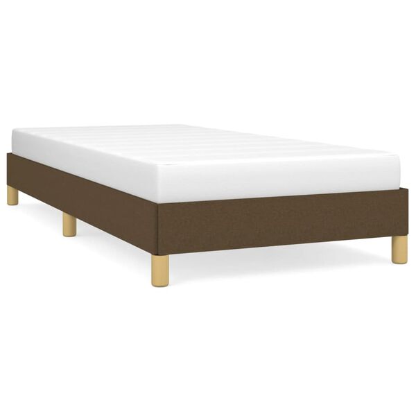 vidaXL Estructura de cama sin colch&oacute;n tela marr&oacute;n oscuro 80x200 cm