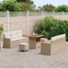 vidaXL Conjunto de sof&aacute;s de jard&iacute;n 9 pcs Beige rat&aacute;n sint&eacute;tico