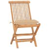 vidaXL Set comedor de jard&iacute;n plegable 3 piezas madera de teca cojines