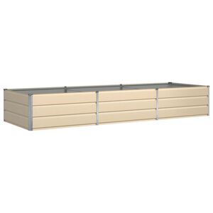 vidaXL Jardinera Marfil 290 x 100 x 45 cm Acero Galvanizado