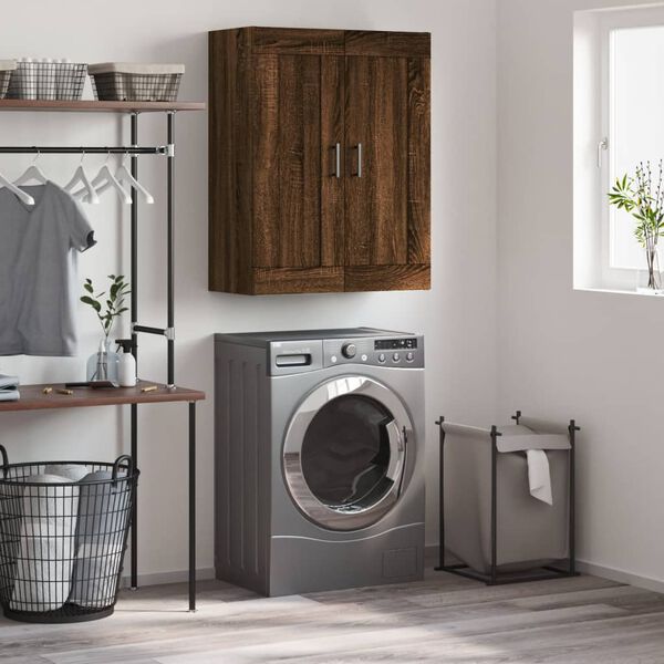 vidaXL Armario de pared madera ingenier&iacute;a roble marr&oacute;n 69,5x34x90 cm