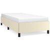 vidaXL Estructura de cama sin colch&oacute;n cuero sint&eacute;tico crema 90x200 cm