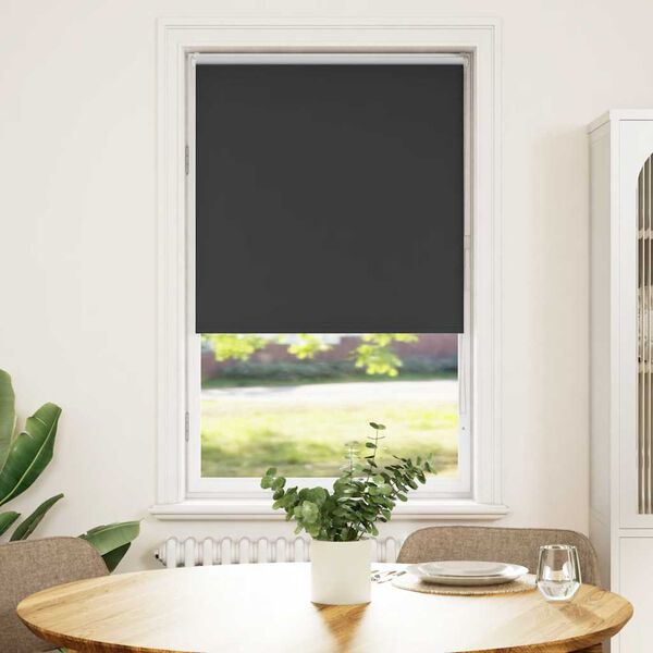 vidaXL Estor Enrollable Opaco negro 70x130 cm Tela Ancho 65,7 cm