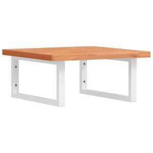 vidaXL Estante de lavabo de pared de acero y madera maciza de haya