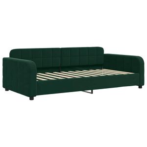 vidaXL Sof&aacute; cama sin colch&oacute;n terciopelo verde oscuro 100x200 cm