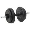 vidaXL Juego de barras y mancuernas con discos 90 kg