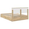 vidaXL Cama con almacenamiento con cabecera Roble Sonoma 135 x 190 cm
