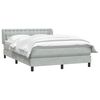 vidaXL Cama box spring con colch&oacute;n terciopelo gris claro 140x210 cm