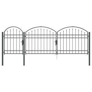 vidaXL Puerta de valla jard&iacute;n con parte superior arqueada ASSEN Acero