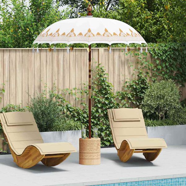 vidaXL Parasol Balinés Crema 185 x 185 x 260 cm Algodón