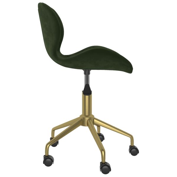 vidaXL Silla de comedor giratoria de terciopelo verde oscuro