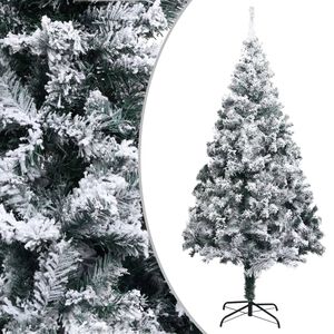 vidaXL &Aacute;rbol de Navidad artificial verde con nieve 210 cm