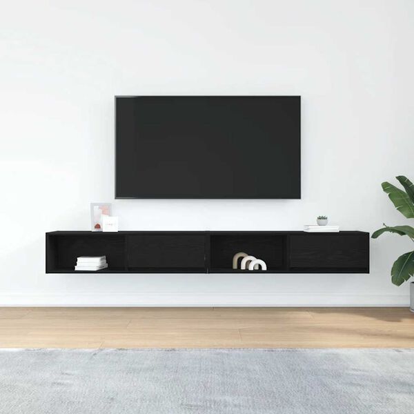vidaXL Muebles de TV 2 uds Roble Negro 100x31x25,5cm Madera ingenier&iacute;a