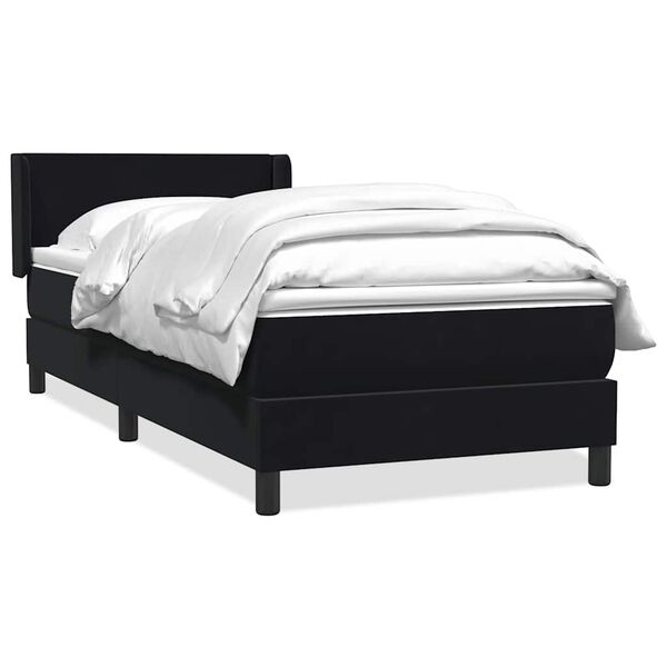 vidaXL Cama box spring con colch&oacute;n cuero sint&eacute;tico negro 90x210 cm