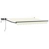 vidaXL Toldo manual retr&aacute;ctil con LEDs Crema y Antracita 3 x 2,5 m